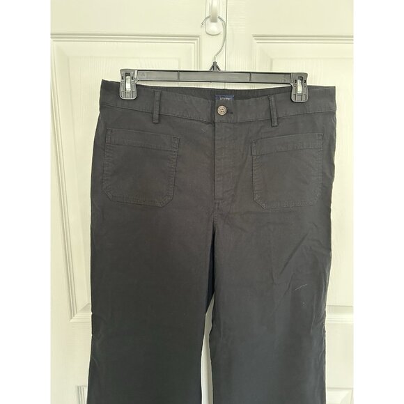 J.Crew Factory $118.00 Wide Leg Patch Pocket Pants Black Size 32P - Picture 2 of 12